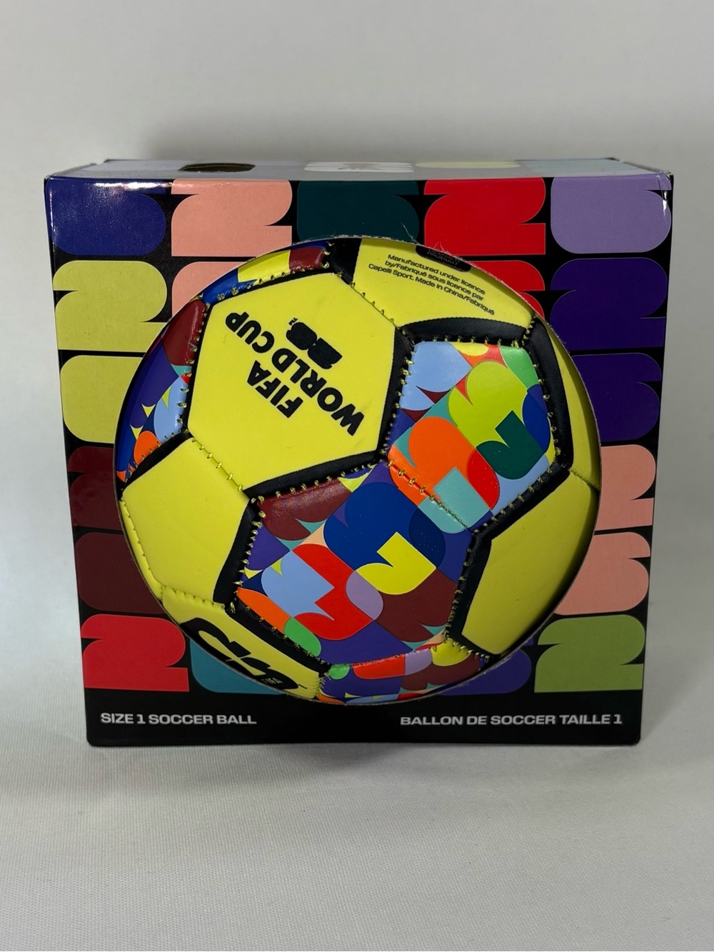 ⚽ FIFA WORLD CUP 2026 NEON MOSAIC MACHINE STITCHED SIZE 1 MINI SOCCER BALL ⚽